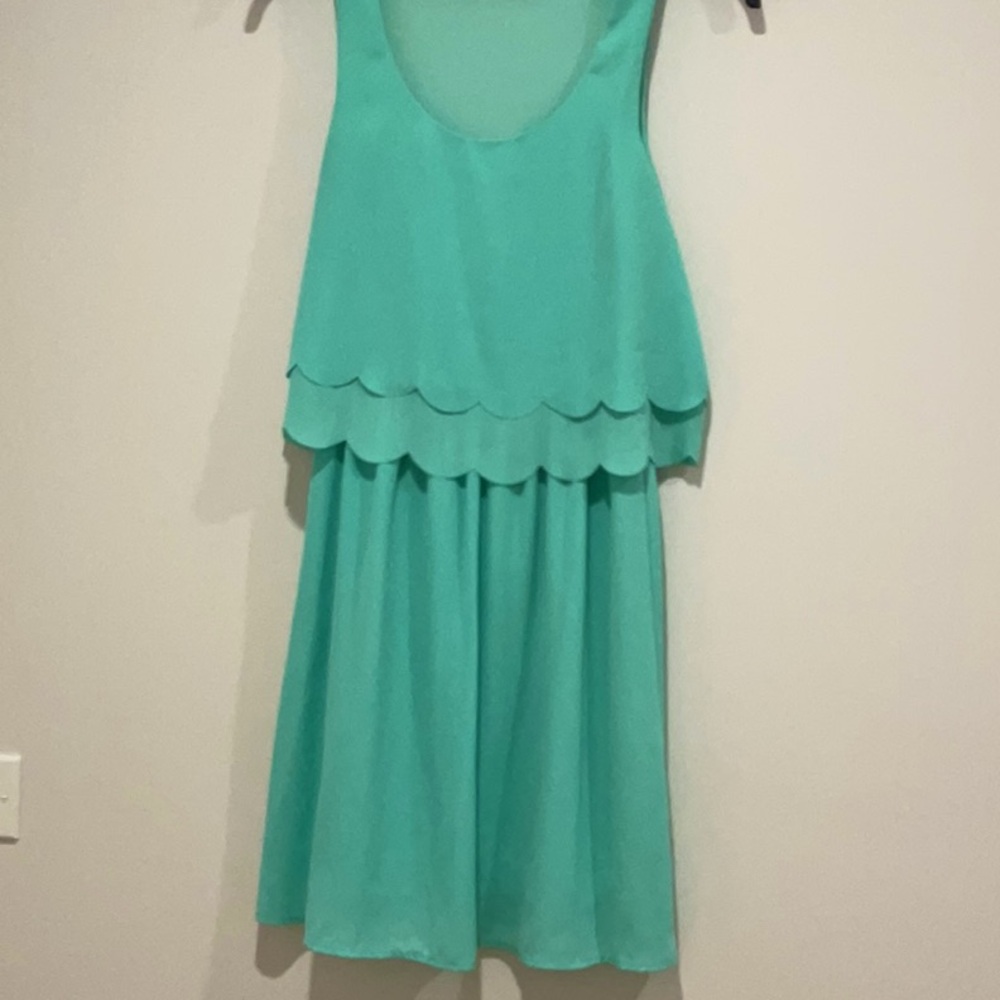 Mint Green Scalloped Dress